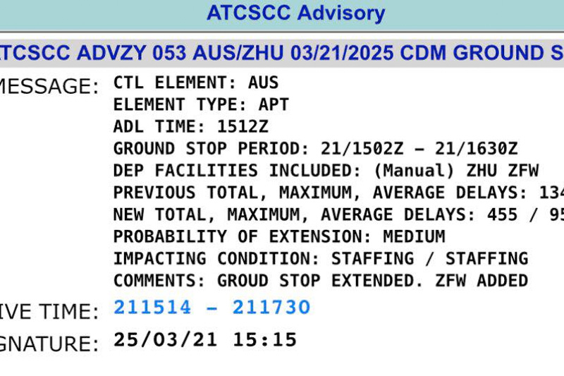 ATC Advisories